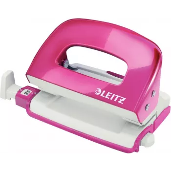 Leitz NeXXt Series WOW kovová mini dierovačka, ružová, 2-dierková, 10 listov, metalický povrch 5060-10-23