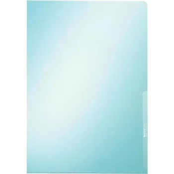 LEITZ Premium A4 puzdro na dokumenty, PVC, modrá, 0,15 mm, otvorené zhora a zboku, archívne bezpečné, tvrdá fólia (4100-00-35)