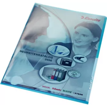 LEITZ Premium A4 puzdro na dokumenty, PVC, modrá, 0,15 mm, otvorené zhora a zboku, archívne bezpečné, tvrdá fólia (4100-00-35)