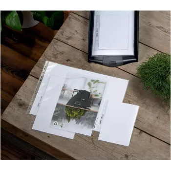LEITZ re:cycle A4 prezentačná fólia, 100 % recyklovaný PP, 0,13 mm zrnitá, otvorená hore a zboku, transparentná, balenie 10 ks 4401-10-03