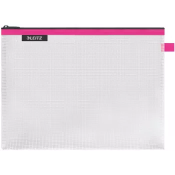 LEITZ WOW Traveller vrecko na zips veľké, ružové, vodoodpudivé, A4, 1 kus 4026-00-23