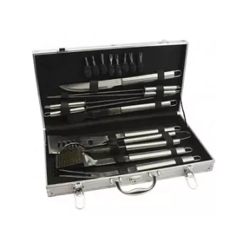 Leopold Vienna BBQ sada 18-dielna 8x24x27 cm nerez hliníkový kufrík strieborná