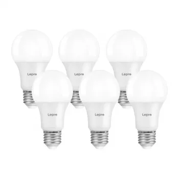 LEPRO 100092-WW-EU-6 A60 E27 7W 800lm 2700K stmievateľná LED žiarovka, energetická trieda E, balenie 6 ks