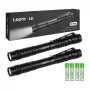 LEPRO 120023-2 baterka balenie 2 ks, 1000 lúmenov LED taktická baterka, IPX4 vodoodolná, nastaviteľné zaostrenie, 5 režimov, letecký hliník, čierna