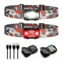 LEPRO 320023-2 USB nabíjateľná LED čelovka, 300 lúmenov, 6 režimov, IPX4, balenie 2 ks