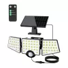 LEPRO 640005-DW solárna lampa, 3000 lm, 6500K, 3 nastaviteľné hlavy, 270° osvetlenie, IP65, senzor pohybu, 2400 mAh