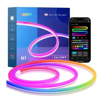 Lepro N1 3m Neon LED pás RGBIC Wi-Fi aplikácia a hlasové ovládanie, IP67 stmievateľný