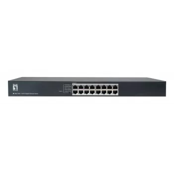 LevelOne GEU-1632 16-portový Gigabit neupravovaný switch, 19-palcová rack montáž, kovové puzdro