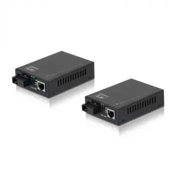 LevelOne mediálny konvertor RJ45 na SC single-mode 1310/1550 nm 20 km