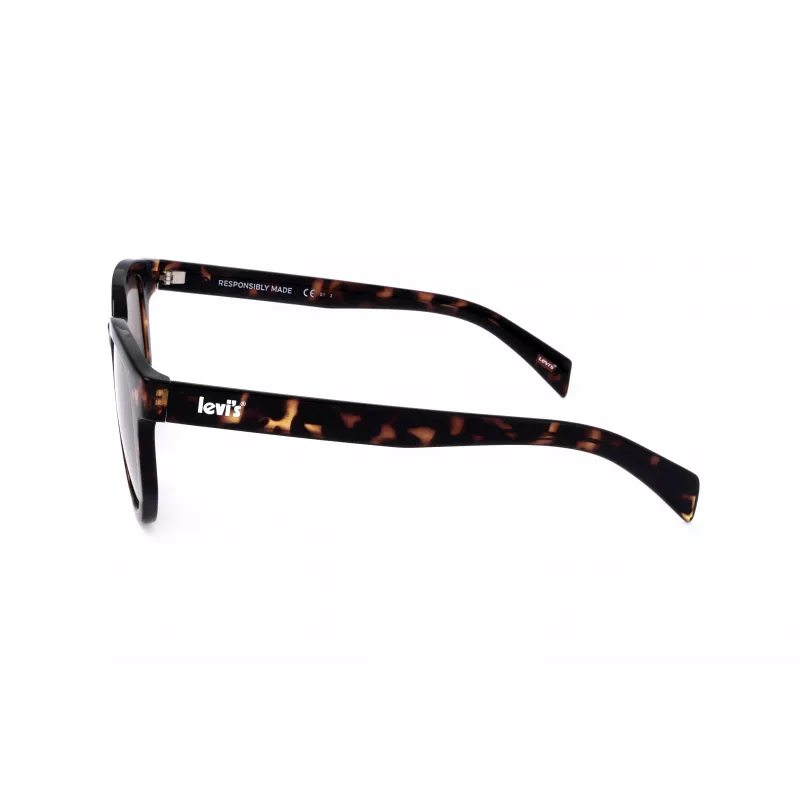 LEVI'S LV-1022-S-086 Unisex obdĺžnikové slnečné okuliare - havana rám, hnedé sklá, 51 mm