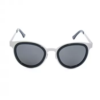 LGR FELI-SILVER01 unisex slnečné okuliare - strieborný acetátový rám, sivé polykarbonátové šošovky, UV400 ochrana, 47/24/145 mm