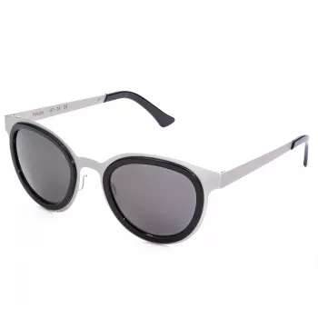 LGR FELI-SILVER01 unisex slnečné okuliare - strieborný acetátový rám, sivé polykarbonátové šošovky, UV400 ochrana, 47/24/145 mm