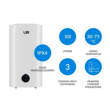 LI- elektrický ohrievač teplej vody LIN LIFVD1SMWH 50L UNIVERSAL biela