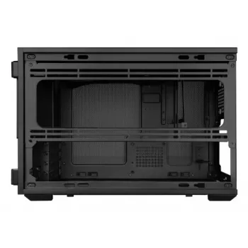 Lian Li DAN Cases B4 Wood Edition Mini-Tower PC skriňa, Micro-ATX, orechový predný panel, čierna