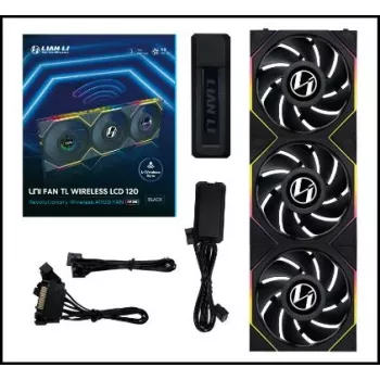 LIAN LI UNI Fan SL120 V2 120mm ARGB PWM ventilátor balenie 3 ks s ovládačom biela