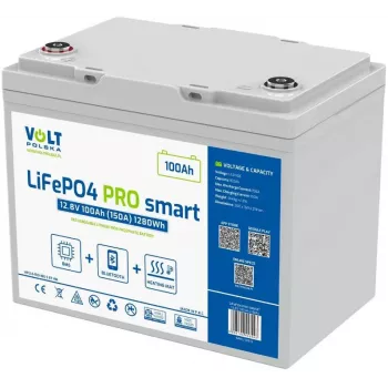 LiFePO4 batéria Volt Polska PRO SMART 12,8 V 100 Ah (150 A) BMS BLUETOOTH + HEIZPAD