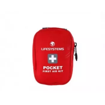 Lifesystems Pocket First Aid Kit – kompaktná 16-dielna cestovná lekárnička s taškou z ripstop nylonu, červená