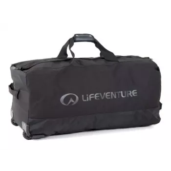Lifeventure 120L expedičná taška s kolieskami a all-terrain kolieskami, čierna
