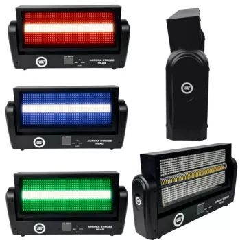 LIGHT4ME Aurora Strobe Head pohyblivý LED stroboskop 144x3W biely 6500K DMX