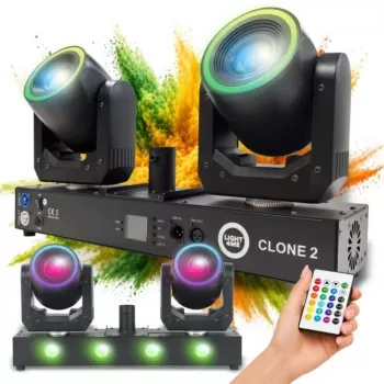 LIGHT4ME CLONE 2 3-in-1 multifunkčné osvetľovacie zariadenie - Derby, Strobe, Laser s DMX a IR diaľkovým ovládačom