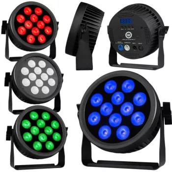 LIGHT4ME CREE ALU QUAD PAR 12 PAR reflektor - 12x10W RGBW LED, DMX512, čierny