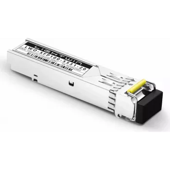 Lightwin 155 Mbps SFP BIDI transceiver, 1550nm TX / 1310nm RX, 20km, DDM, LC Simplex, Singlemode (LWO-SFP100-5531-20)