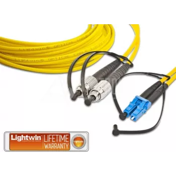 Lightwin LDP-09 FC-LC 3.0 OS2 Single-Mode duplex LWL patch kábel, 3m, žltá LSZH, FC na LC UPC