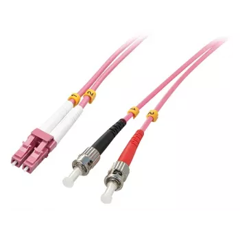 LINDY 15m LC na ST OM4 multimode duplex optický patch kábel, LSZH, fialová 46355
