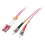 LINDY 15m LC na ST OM4 multimode duplex optický patch kábel, LSZH, fialová 46355