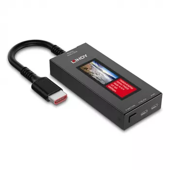 LINDY HDMI 8K60 signálny analyzátor s OLED displejom pre HDMI 2.1 8K video