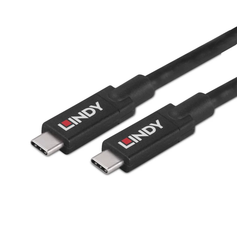 Lindy 43439 USB 3.2 Gen 2 Aktívny kábel USB-C na USB-C, 8 m, 10 Gbps, 8K60, 100 W PD