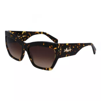 LIU JO LJ785S dámske slnečné okuliare Havana acetát hranatý rám hnedé tónované šošovky 61 mm