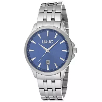 LIU JO MAN TLJ1081 analógové quartzové hodinky 40mm modrý ciferník strieborný milánsky sieťkovaný náramok