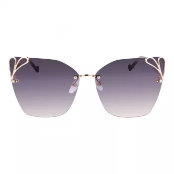 LIU JO dámske aviator slnečné okuliare LJ150S6213714 zlatý rám hnedé gradientové sklá 62 mm