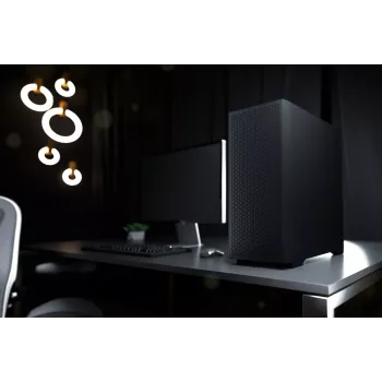 LOGIC AT-DART-PRO-SOLI-10 DART PRO SOLID MIDI-Tower PC skriňa, čierna, USB-C, ATX, oceľový bočný panel bez temperovaného skla