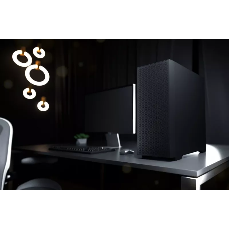 LOGIC AT-DART-PRO-SOLI-10 DART PRO SOLID MIDI-Tower PC skriňa, čierna, USB-C, ATX, oceľový bočný panel bez temperovaného skla