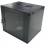LogiLink 19-palcové nástenné puzdro jednodielne 9U, Flat-Pack, čierne