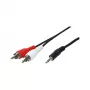 LogiLink 3,5-mm jack na 2x RCA cinch audio kábel 1,5 m čierny