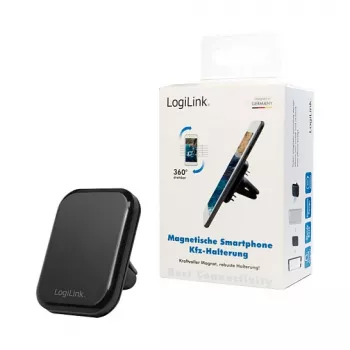LogiLink AA0114 magnetický držiak do vetracích mriežok pre smartfóny, 360° otočný, univerzálny, čierny