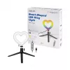 LOGILINK AA0155 LED prstencové prisvetlenie v tvare srdca so statívom, 20,5 cm, 10 stupňov jasu, 3000K-6000K, USB-A
