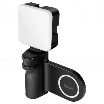 Logilink AA0173 magnetická rukoväť na telefón s LED prisvetlením, čierna, nabíjateľná, kompatibilná s MagSafe, 3 svetelné režimy
