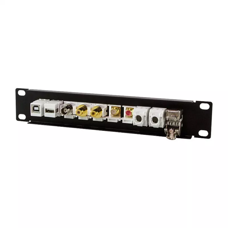LogiLink ACT108 10-portový Keystone patch panel, 10-palcový rack, 1U, čierny