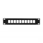 LogiLink ACT108 10-portový Keystone patch panel, 10-palcový rack, 1U, čierny