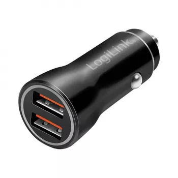 LogiLink PA0285 2-portová USB autonabíjačka 10,5 W, s LED osvetlením, čierna