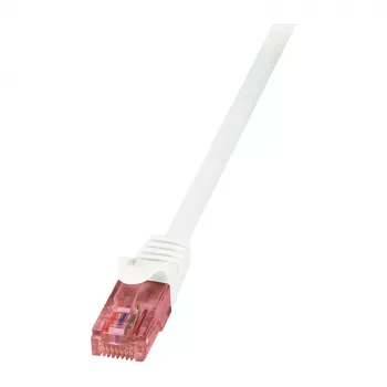 LOGILINK Cat.6 U/UTP Patch kábel, 0,25 m, biely, meď, Gigabit Ethernet, RJ45, ochrana proti zlomeniu, PVC plášť