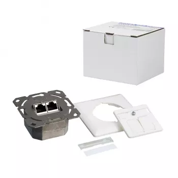 Logilink Cat.6 nástenná zásuvka 2xRJ45 STP, horizontálna, Signal White