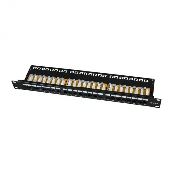 LogiLink Cat.6A patch panel 24-portový UTP, 1U, 90° IDC