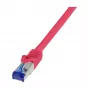 LogiLink Cat.6A S/FTP Ultraflex patch kábel, GHMT certifikovaný, červený, 0,25 m