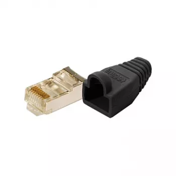 LogiLink Cat5e RJ45 modulárny konektor, tienený (8P8C), čierny – balenie 100 ks