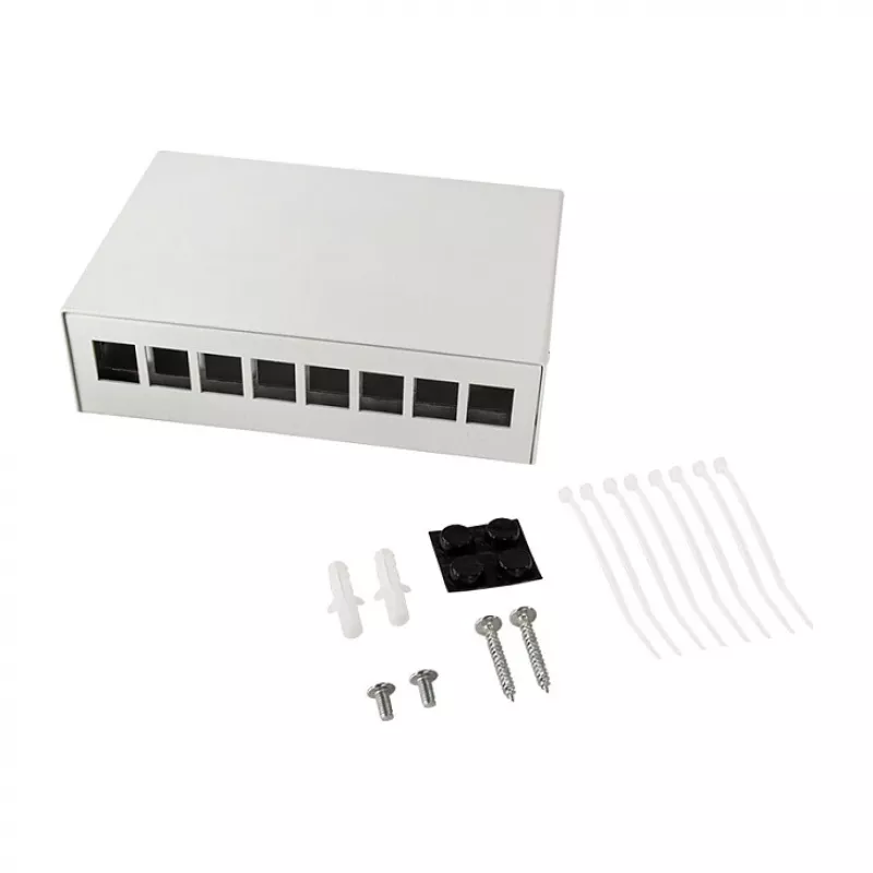 Logilink Consolidation Point Box 8-portová, montáž na stôl/stenu/lištu, sivý